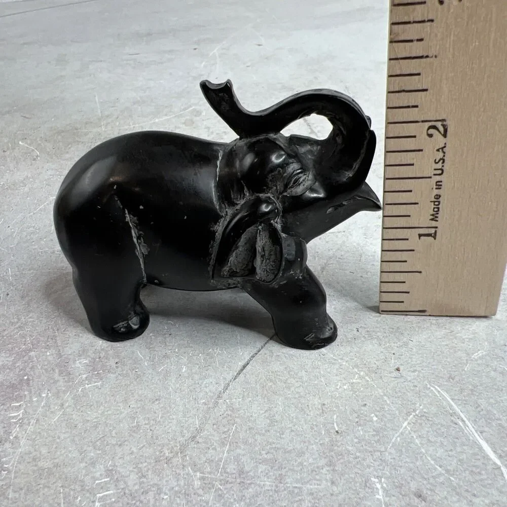 Small Black Natural‎ Stone Elephant